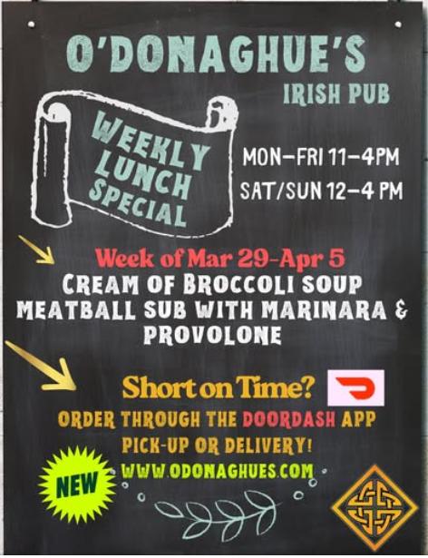 O'Donaghue's Irish Pub Weekly Lunch Special