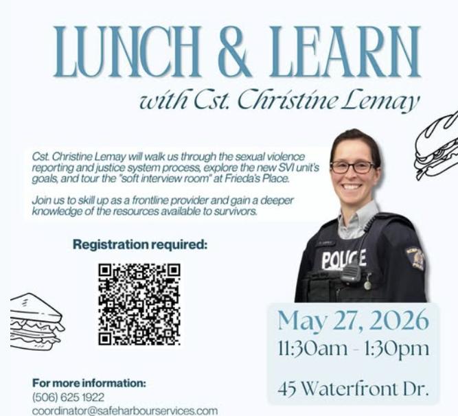 May 27:  Lunch and Learn Sexual Violence reporting