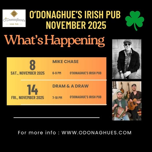 O'Donaghue's Irish Pub-Nov 8 & Nov 14