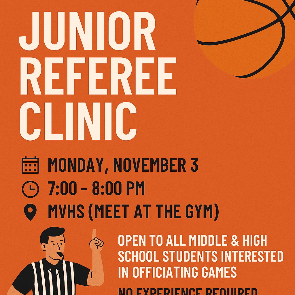 November 3rd: Junior Referee Clinic at MVHS