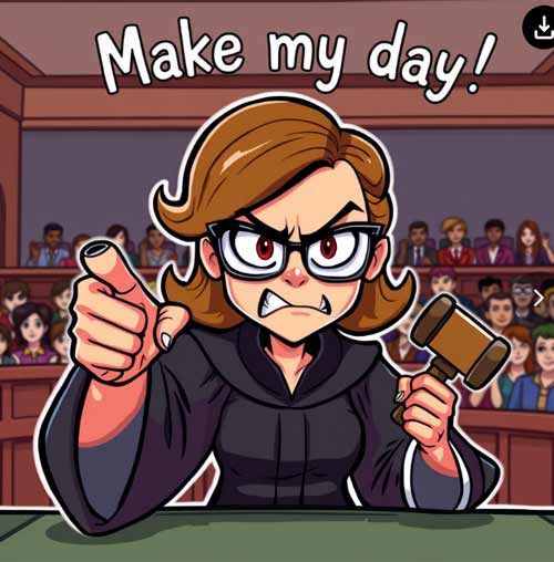 A judge and three angry men:  Make My Day!