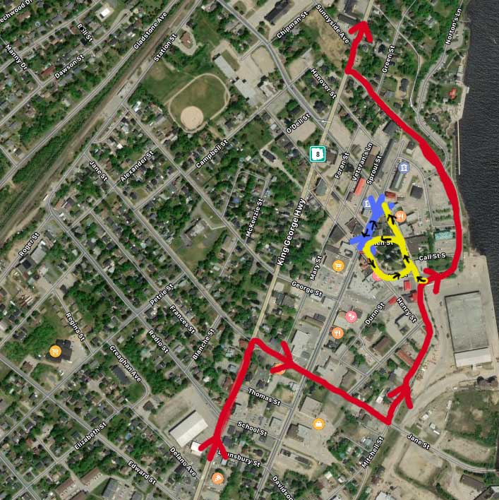 Detour and 2-way traffic by RBC coming May 18