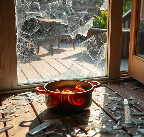 Court Brief:  Woman smashed door with pot, threatens male occupant
