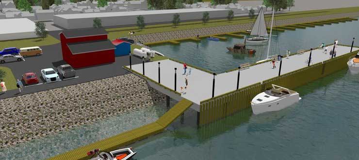 Staion Wharf plan under water for the time being