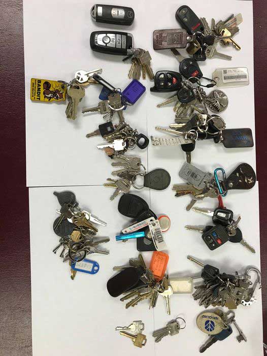 14 Court Briefs:  Man arrested for car theft.  Police arrest man with stolen keys.